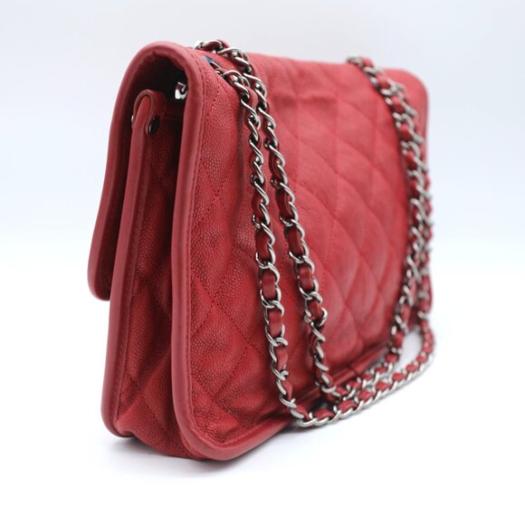 Chanel Red Caviar Leather Medium French Riviera Flap Bag - Picture 4 of 12